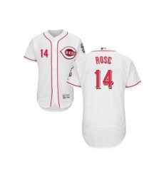 Cincinnati Reds #14 Pete Rose White Flexbase Authentic Collection MLB Jersey