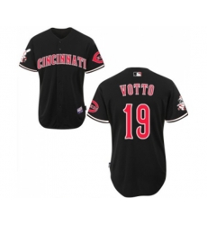 Cincinnati Reds #19 Joey Votto Authentic Black Baseball Jersey