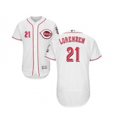 Cincinnati Reds #21 Michael Lorenzen White Home Flexbase Authentic Collection Baseball Jersey