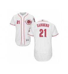 Cincinnati Reds #21 Reggie Sanders White Flexbase Authentic Collection MLB Jersey