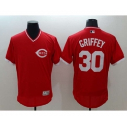 Cincinnati Reds #30 Ken Griffey Jr Majestic red Flexbase Authentic Cooperstown Player Jersey