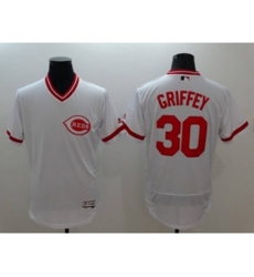 Cincinnati Reds #30 Ken Griffey Jr Majestic white Flexbase Authentic Collection Player Jersey