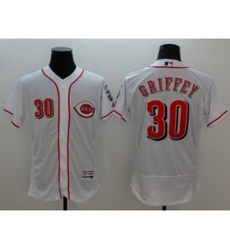 Cincinnati Reds #30 Ken Griffey Jr Majestic white Flexbase Authentic Collection Player Jersey(buttons)