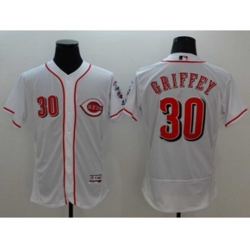Cincinnati Reds #30 Ken Griffey Jr Majestic white Flexbase Authentic Collection Player Jersey(buttons)