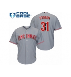 Cincinnati Reds #31 Drew Storen Replica Grey Road Cool Base MLB Jersey