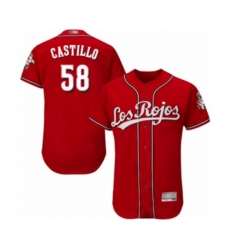 Cincinnati Reds #58 Luis Castillo Red Los Rojos Flexbase Authentic Collection Baseball Jersey
