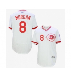 Cincinnati Reds #8 Joe Morgan White Flexbase Authentic Collection Cooperstown Baseball Jersey