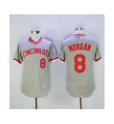 Cincinnati Reds #8 joe morgan Majestic Grey Flexbase Authentic Cooperstown Player Jersey