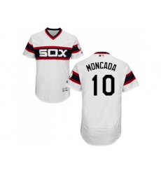 Chicago White Sox #10 Yoan Moncada White Flexbase Authentic Collection Alternate Home Stitched MLB Jersey