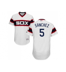 Chicago White Sox #5 Yolmer Sanchez White Flexbase Authentic Collection Alternate Home Stitched MLB Jerseys