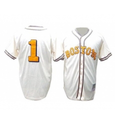 Boston Red Sox #1 Bobby Doerr Replica Cream Throwback Baseball Jersey