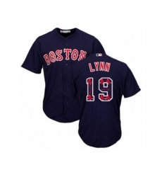 Boston Red Sox #19 Fred Lynn Authentic Navy Blue Team Logo Fashion Cool Base MLB Jersey