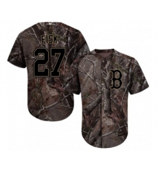 Boston Red Sox #27 Carlton Fisk Authentic Camo Realtree Collection Flex Base Baseball Jersey