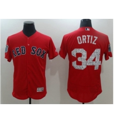 Boston Red Sox #34 David Ortiz Red 2017 Spring Training Flexbase Authentic Collection Stitched Baseball Jersey