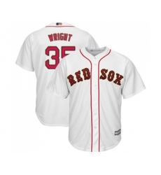 Boston Red Sox #35 Steven Wright Replica White 2019 Gold Program Cool Base Baseball Jersey