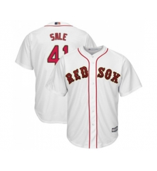 Boston Red Sox #41 Chris Sale Replica White 2019 Gold Program Cool Base Baseball Jersey