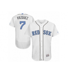 Boston Red Sox #7 Christian Vazquez Authentic White Flex Base MLB Jersey