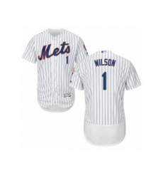 New York Mets #1 Mookie Wilson White Flexbase Authentic Collection MLB Jersey