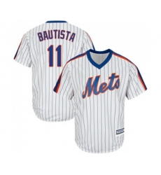 New York Mets #11 Jose Bautista Replica White Alternate Cool Base Baseball Jersey