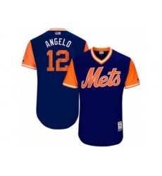 New York Mets #12 Juan Lagares Angelo Authentic Royal Blue 2017 Players Weekend MLB Jersey