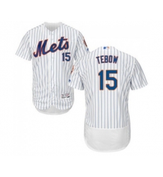 New York Mets #15 Tim Tebow White Flexbase Authentic Collection Baseball Jersey