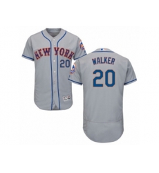 New York Mets #20 Neil Walker Grey Flexbase Authentic Collection MLB Jersey