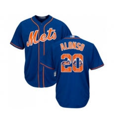 New York Mets #20 Pete Alonso Authentic Royal Blue Team Logo Fashion Cool Base Baseball Jersey
