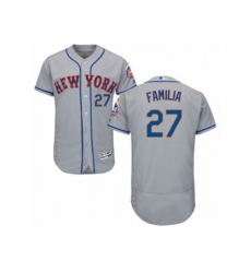 New York Mets #27 Jeurys Familia Grey Flexbase Authentic Collection MLB Jersey
