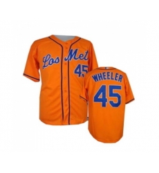 New York Mets #45 Zack Wheeler Replica Orange Los Mets Cool Base Baseball Jersey