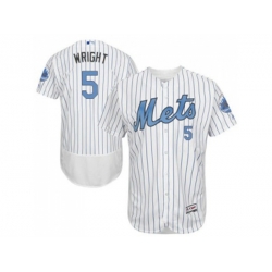 New York Mets #5 David Wright White(Blue Strip) Flexbase Authentic Collection  Stitched Baseball Jersey
