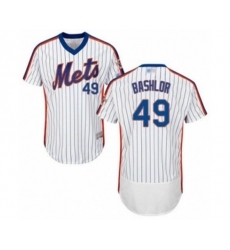 New York Mets Tyler Bashlor White Alternate Flex Base Authentic Collection Baseball Player Jersey