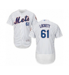 New York Mets Walker Lockett White Home Flex Base Authentic Collection Baseball Player Jersey