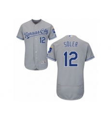 Kansas City Royals #12 Jorge Soler Grey Flexbase Authentic Collection MLB Jersey