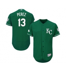 Kansas City Royals #13 Salvador Perez Green Celtic Flexbase Authentic Collection Baseball Jersey
