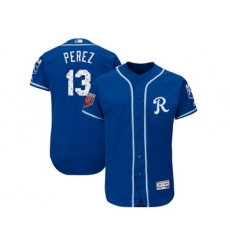 Kansas City Royals #13 Salvador Perez Majestic Royal 2018 Spring Training Flex Base Player Jersey