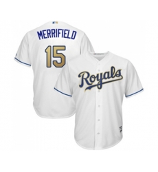 Kansas City Royals #15 Whit Merrifield Replica White Home Cool Base Baseball Jersey