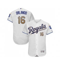 Kansas City Royals #16 Paulo Orlando White Home Flex Base Authentic Baseball Jersey