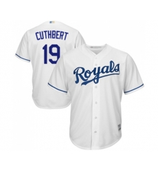 Kansas City Royals #19 Cheslor Cuthbert Replica White Home Cool Base Baseball Jerseys