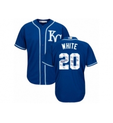Kansas City Royals #20 Frank White Authentic Blue Team Logo Fashion Cool Base MLB Jersey