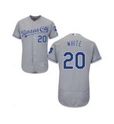 Kansas City Royals #20 Frank White Grey Flexbase Authentic Collection MLB Jersey