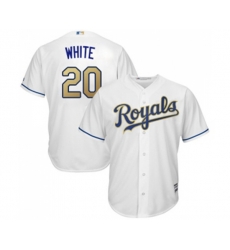 Kansas City Royals #20 Frank White Replica White Home Cool Base Baseball Jersey