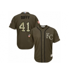 Kansas City Royals #41 Danny Duffy Authentic Green Salute to Service MLB Jersey