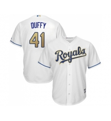 Kansas City Royals #41 Danny Duffy Replica White Home Cool Base Baseball Jersey