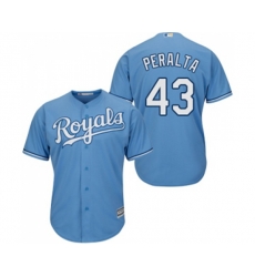 Kansas City Royals #43 Wily Peralta Replica Light Blue Alternate 1 Cool Base Baseball Jersey