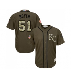 Kansas City Royals #51 Blaine Boyer Authentic Green Salute to Service Baseball Jersey