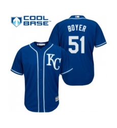 Kansas City Royals #51 Blaine Boyer Replica Blue Alternate 2 Cool Base Baseball Jersey
