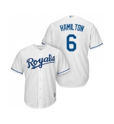 Kansas City Royals #6 Billy Hamilton Replica White Home Cool Base Baseball Jersey