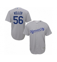 Kansas City Royals Brad Keller Replica Grey Road Cool Base Baseball Player Jersey