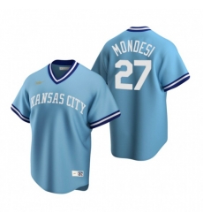 Nike Kansas City Royals #27 Adalberto Mondesi Light Blue Cooperstown Collection Road Stitched Baseball Jersey