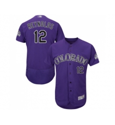 Colorado Rockies #12 Mark Reynolds Purple Alternate Flex Base Authentic Collection Baseball Jersey